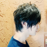 無造作パーマミディー側面